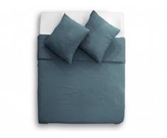 Parure de lit FIGUIERA - Housse de couette 240x220cm + 2 taies 65x65cm - 100% lin - Vert foncé