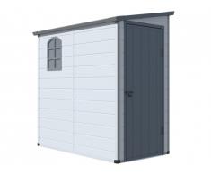 Abri de jardin en résine adossé gris anthracite ALBERTO - 2,12m²