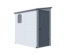 Abri de jardin en résine adossé gris anthracite 2,12 m² ALBERTO