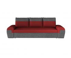 Canapé 3 places convertible GABY en tissu - Bicolore rouge et anthracite