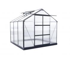 Serre de Jardin en polycarbonate de 5,9 m² avec embase - Anthracite - ANISSA