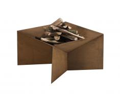 Brasero de jardin carré en acier Corten L 50 x P 50 x H 30 cm MOROGORO