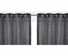Lot de 2 rideaux à oeillets FIGUIERA - 100% lin - 140x260cm - gris anthracite