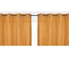 Lot de 2 rideaux à oeillets FIGUIERA - 100% lin - 140x260cm - Jaune moutarde