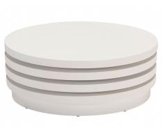 Table basse pivotante ovale CIRCUS - MDF laqué - Blanc
