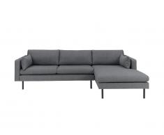 Canapé d'angle en tissu BERCETO - Gris - Angle droit