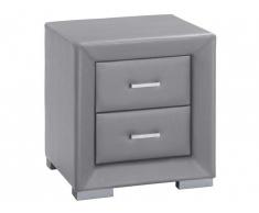 Table de chevet CAPITOLE - 2 tiroirs - Simili gris