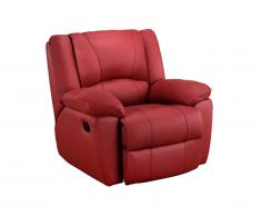 Fauteuil relax en cuir AROMA - Rouge