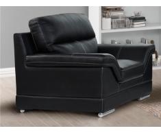 Fauteuil en cuir de buffle MONIKA - Noir