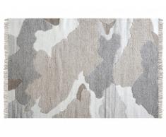 Tapis SIA tissé main en laine effet vachette COUNTRY - 160x230cm - Coloris naturel