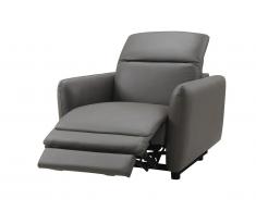 Fauteuil relax électrique CLEOPHEE en cuir supérieur - Taupe