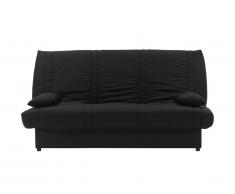 Canapé clic-clac 100% coton avec coffre de rangement FARWEST II - Noir coussins noir