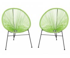Lot de 2 chaises de jardin ALIOS II en fils de résine tressés - anis