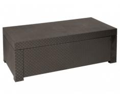 Coffre de jardin SOPHIE II en résine moulée chocolat - 117*63*43cm