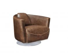 Fauteuil club 100% cuir vieilli FLORENTIN