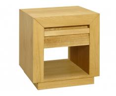 Table de chevet en bois - 1 tiroir et 1 niche - Chêne huilé et MDF - SYMPHONIE