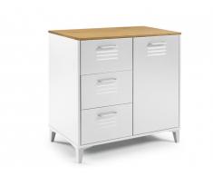 Buffet SEATTLE - 1 porte & 3 tiroirs - MDF - Coloris : Blanc