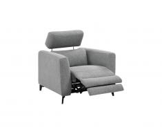 Fauteuil relax électrique en tissu CIRENA - Gris chiné