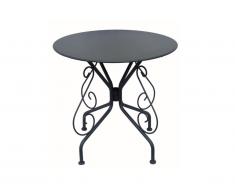 Table de jardin en métal façon fer forgé - Anthracite - GUERMANTES