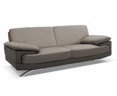 Canapé 3 places cuir luxe italien EMOTION - Bicolore gris et anthracite