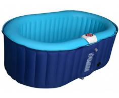 SPA gonflable ovale B-LUCKY 2 personnes - L190*l 120*H65cm - 80 buses d'air - Bleu