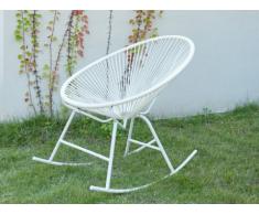 Chaise à bascule de jardin ALIOS II en fils de résine tressés - Blanc