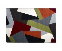 Tapis style design PABLO - polypropylène - 140*200 cm - rouge, orange, gris