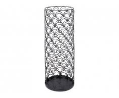Porte parapluie SIA ajouré LYS - Fer - D. 22,5 x H. 60 cm - noir