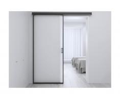 Porte coulissante en applique LINCI - H205cm x L83cm - Verre trempé
