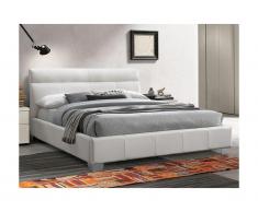 Lit WANDA - 160x200cm - Cuir de buffle - Blanc