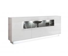 Buffet BLAKE - 3 portes - LEDs - MDF - Blanc