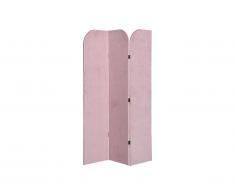 Paravent 3 pans en velours uni 120 x 180 cm VELVET - Rose