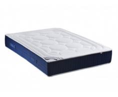 Matelas ressorts ensachés mémoire de forme dessin placé MARQUIS de DREAMEA - ép. 30cm - 180x200cm - Velours bleu