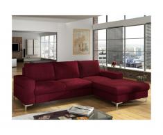 Canapé d'angle convertible en tissu CHONA - Bordeaux - Angle droit