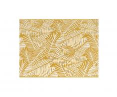 Tapis intérieur ou extérieur motifs feuilles CURITIBA - 150 x 200 cm - Jaune