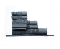 Drap de bain + 2 serviettes + 2 serviettes invités + 2 gants de toilette + 1 tapis de bain BURBY - Gris