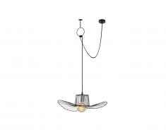 Suspension filaire en métal à hauteur réglable TELLIA - L.110 cm x H. 40/122 cm - Noir