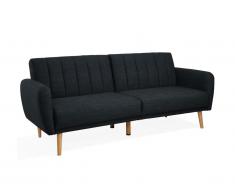Canapé 3 places convertible en tissu VENLO - Anthracite