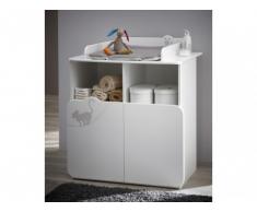 Commode à langer CATTY - 2 portes - Coloris blanc