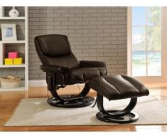 Fauteuil massant JULIO en cuir - Chocolat