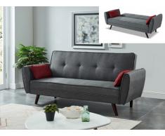Canapé convertible clic-clac 3 places en tissu YANIS - Anthracite