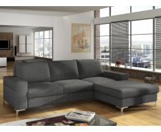 Canapé d'angle convertible en tissu CHONA - Anthracite - Angle droit
