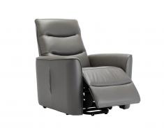 Fauteuil releveur en cuir PALVIN - Gris foncé
