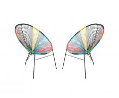 Lot de 2 fauteuils de jardin II en fils de résine tressés - Multicolore II - ALIOS
