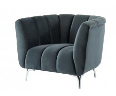 Fauteuil PEGOUM en velours - Anthracite
