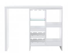 Meuble de bar extensible FIZZ II - MDF laqué - Coloris : blanc