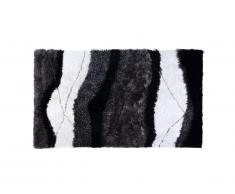 Tapis shaggy ECUME - polyester tufté main - Noir et Blanc - 200*290cm