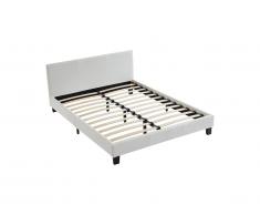 Lit CORNELIUS II - 140 x 190 cm - Simili blanc