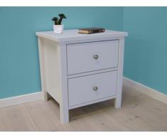 Table de chevet SANDRINE - 2 tiroirs - Pin blanc