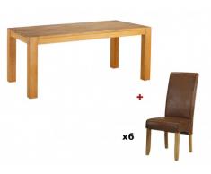Pack salle à manger : ensemble Table BROCELIANDE + 6 chaises SANTOS